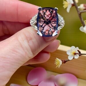 Signed Richline Sterling 925 Silver Cushion Cut Amethyst Ring Size 7